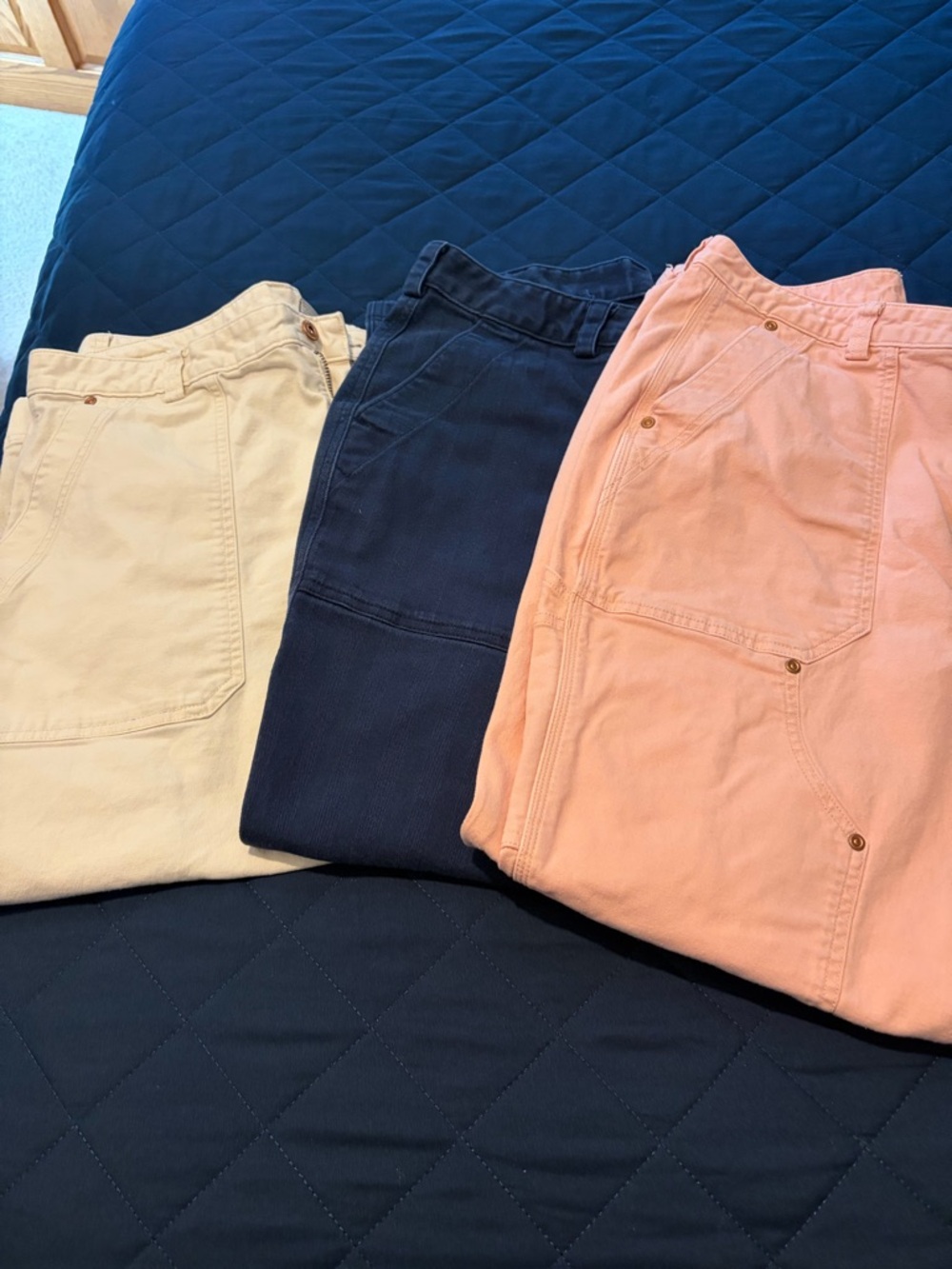 Duluth Trading Co Women's Pants Trio - Navy, pink, cream